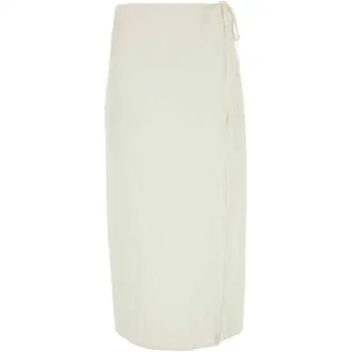 PRADA Casual Short Skirts Women's White Moderate Short Bodycon Skirt