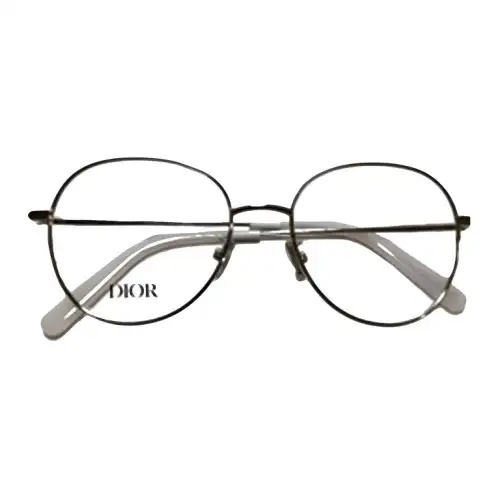 DIOR Alloy Irregular Shape Eyeglass Frames Unisex Silver