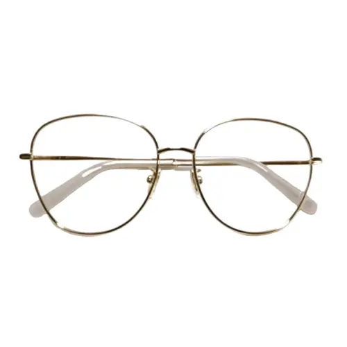 DIOR Irregular Shape Eyeglass Frames Unisex Gold