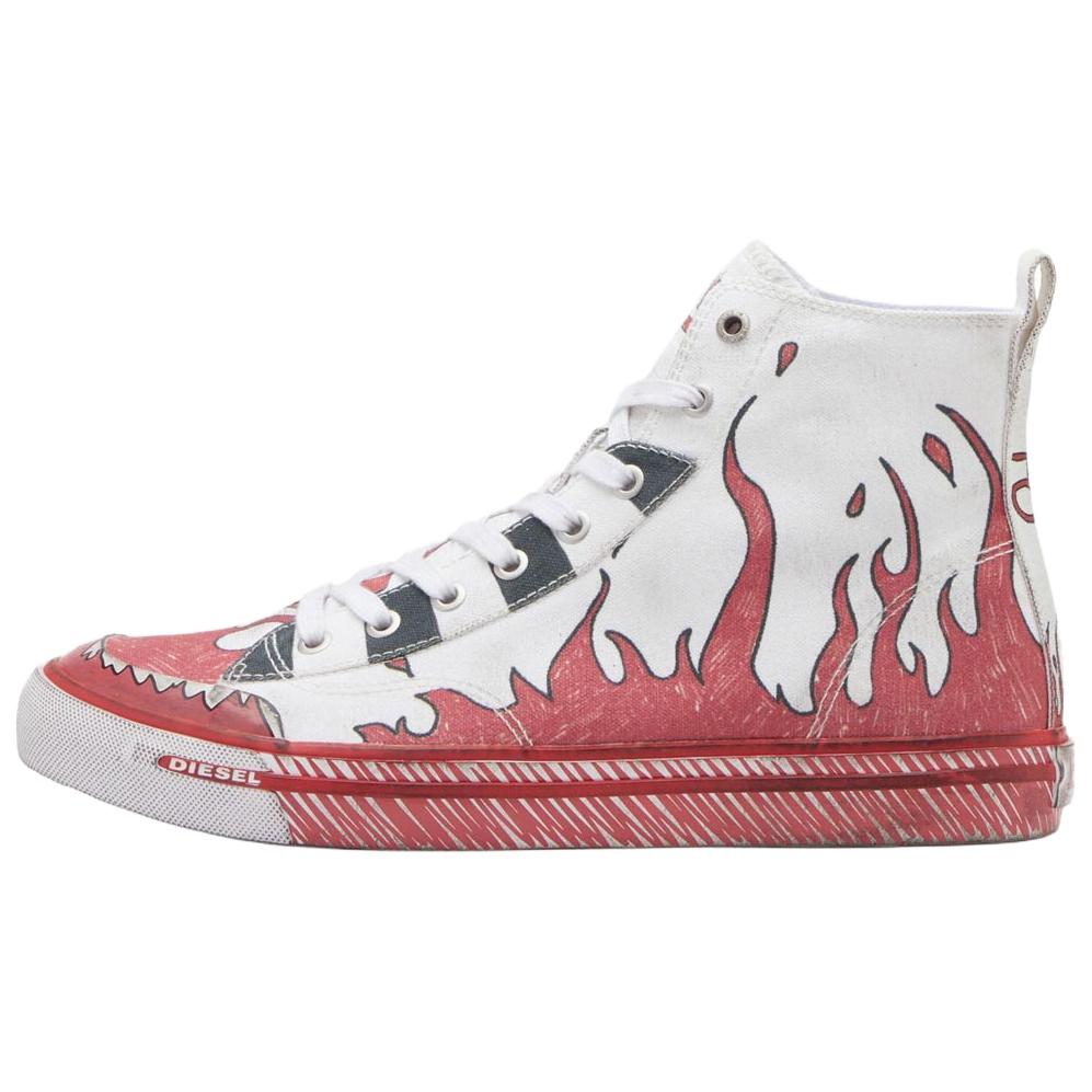 DIESEL S-Athos круглая голова со шнурками средней высоты кеды мужской стиль белый красный