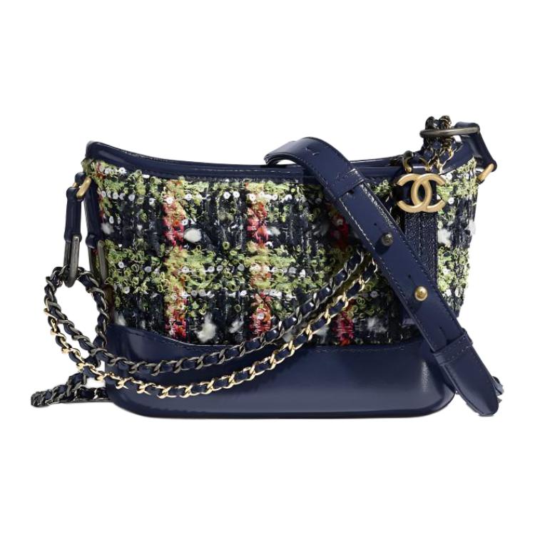 CHANEL Gabrielle Calfskin, Tweed Crossbody Bags Small Women's Multicolor