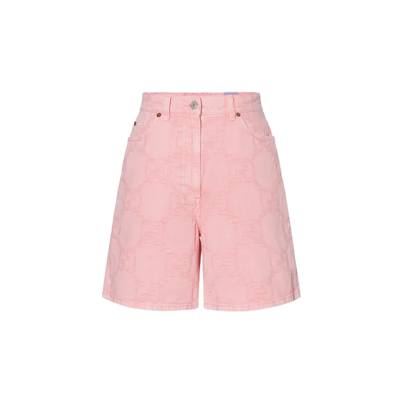 【Previous Season】monogram-pattern denim shorts