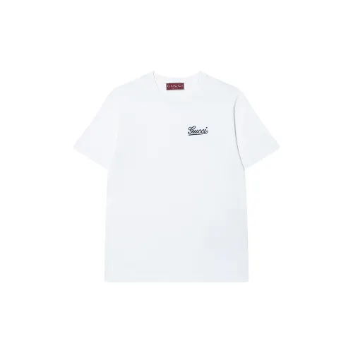 GUCCI Logo Embroidered Crewneck T-Shirt