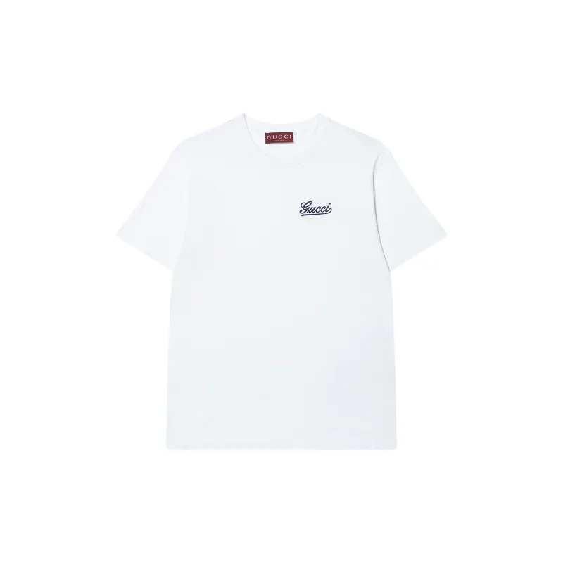 GUCCI Logo Embroidered Crewneck T-Shirt
