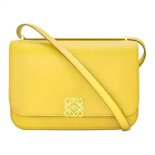 LOEWE Goya Silk Cow Leather Crossbody Bags Medium Women's Candy Color Lemon