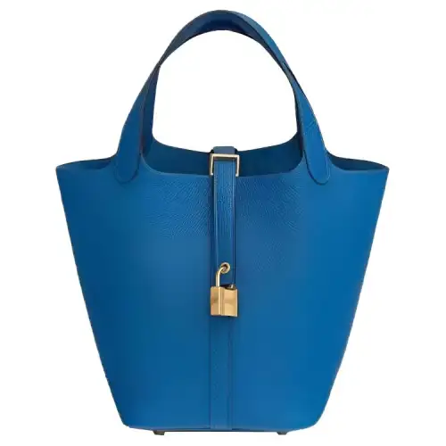 HERMES Picotin Lock Maurice Bullock Leather Basket Bag, Bucket Bag, Handbag 22 Women's 71 Bleu France French Blue
