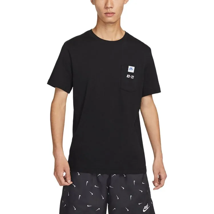 Nike T-Shirts Men's Black Crew Neck Moderate Straight Fit