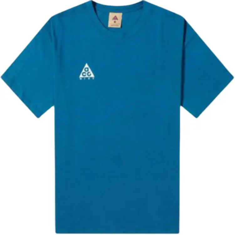 Nike T-Shirts Men's Blue Crew Neck Moderate Straight Fit