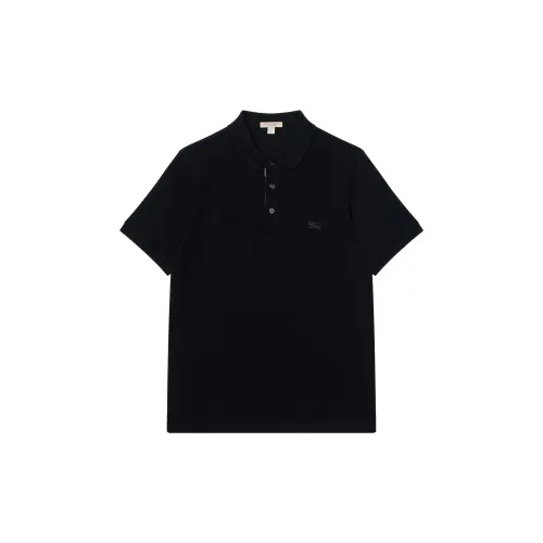 Burberry Buttoned Short Sleeve Polo Shirt Men Black