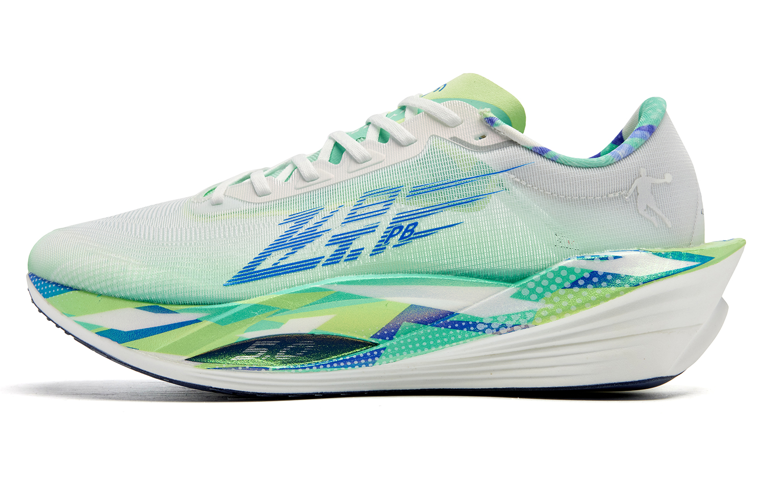 QIAODAN Flying Shadow PB5.0 Cushioning Slip Resistant Low top Carbon Plate Marathon Running Shoes Men’s White Green