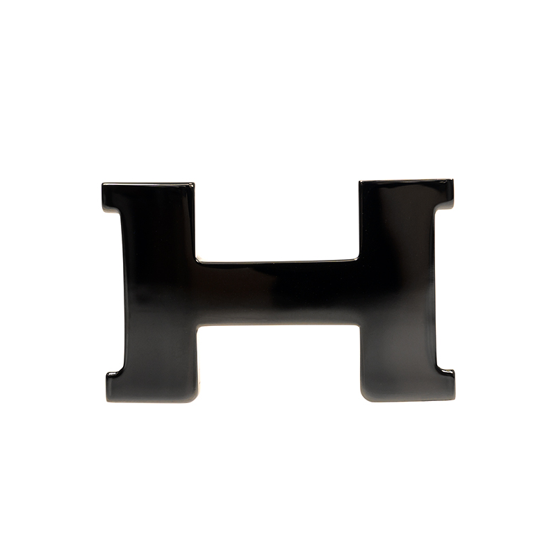 HERMES Brand Logo Metal Accessories Women's Black