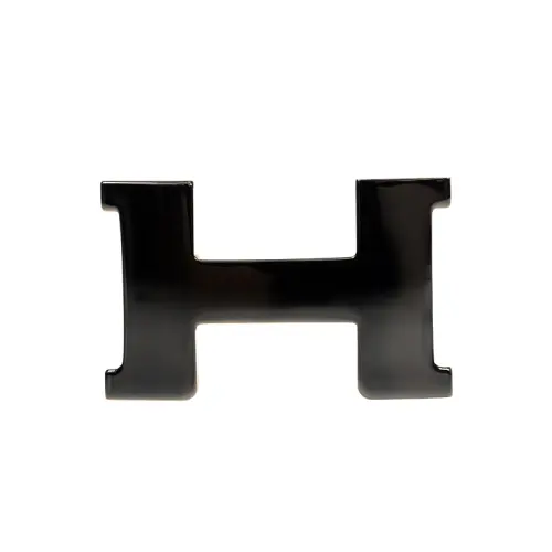 HERMES Brand Logo Metal Accessories Women's Black