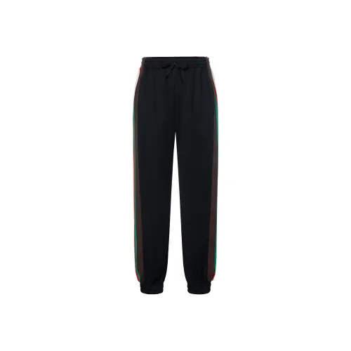 GUCCI Knitted Sweatpants Men's Black Moderate Cuffed Pants