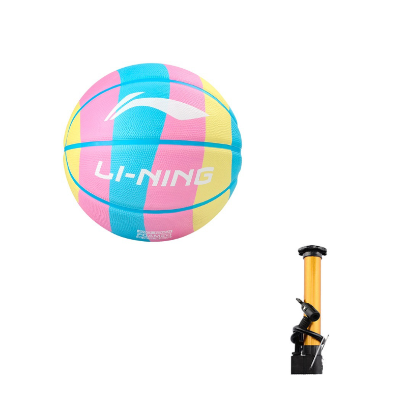 Li Ning Rubber Basketball Soft Rebound Rainbow Size 7 Ball Training Competition Unisex China Mainland Version