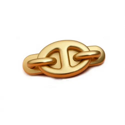 HERMES Aluminum Hair Clips Women's Gold