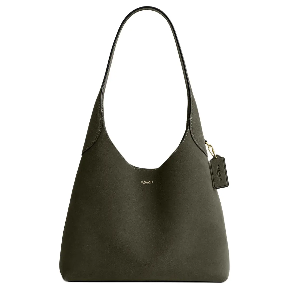 COACH Brooklyn Cow Leather Shoulder Bag Small Women's Olive