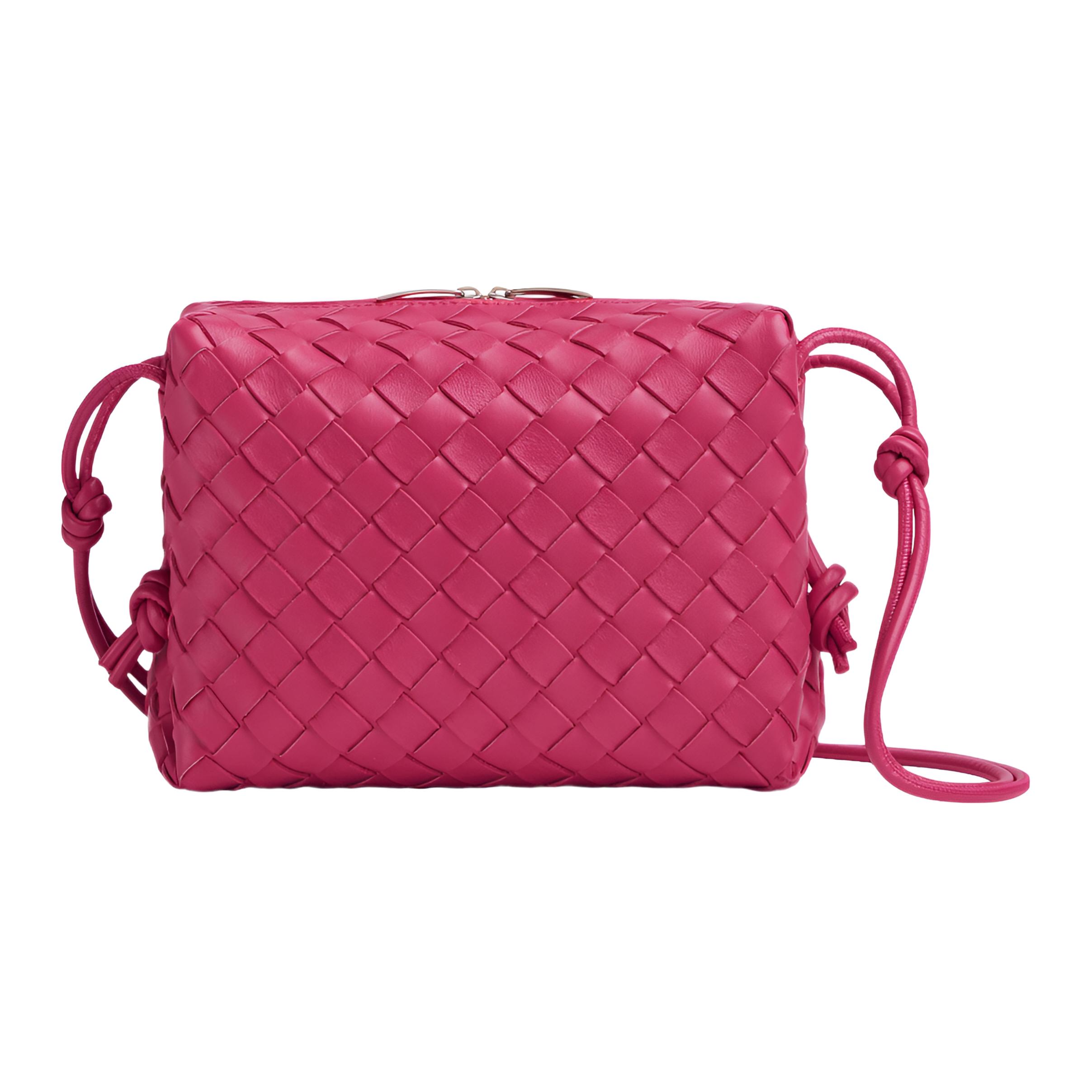 Bottega Veneta Loop Intrecciato Camera Bag Small Cranberry