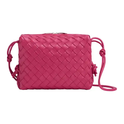 Bottega Veneta Loop Intrecciato Camera Bag Small Cranberry