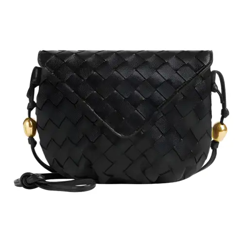 Bottega Veneta Sheepskin Clutch Mini Women's Black