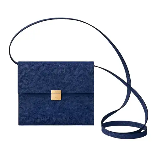 HERMES Clic Epsom Leather Shoulder Bag, Crossbody Bag Women's 73 Bleu Saphir Sapphire Blue