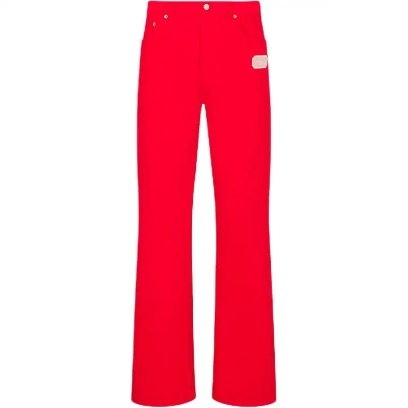 DIOR Jeans Men's Red Moderate Flared Pants