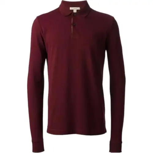 Burberry Polo Shirts Men's Red Polo Collar Moderate Straight Fit