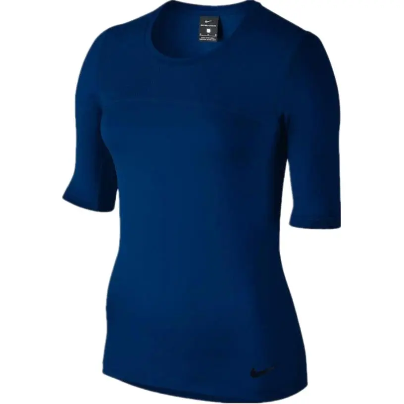Nike T-Shirts Women's Dark Blue Crew Neck Moderate Nipped-in Waist
