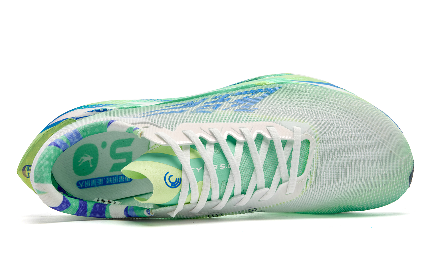 QIAODAN Flying Shadow PB5.0 Cushioning Slip Resistant Low top Carbon Plate Marathon Running Shoes Men’s White Green