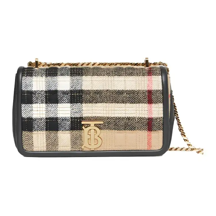 Burberry Lola Quilted Velvet Crossbody Bag, Shoulder Bag Small Women's Beige