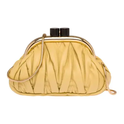 MIU MIU Soft Sheep Leather Shoulder Bag Women's Vanilla