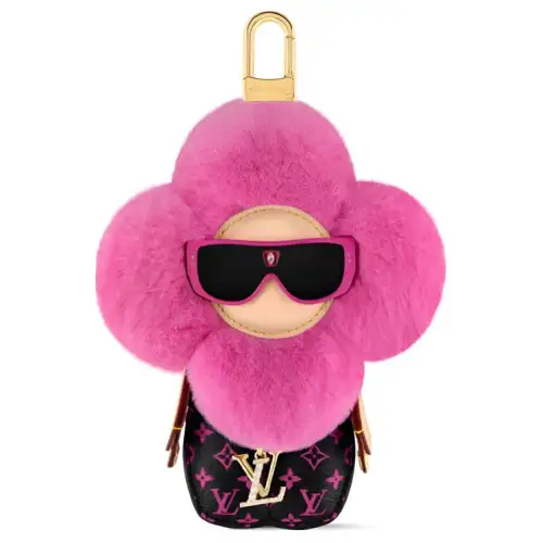 LOUIS VUITTON Leather Bag Charm Bag Accessory Women's Pink