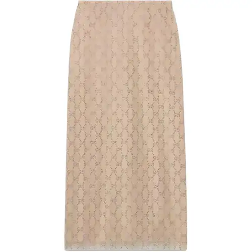 GUCCI SS23 Casual Long Skirt Women's Beige