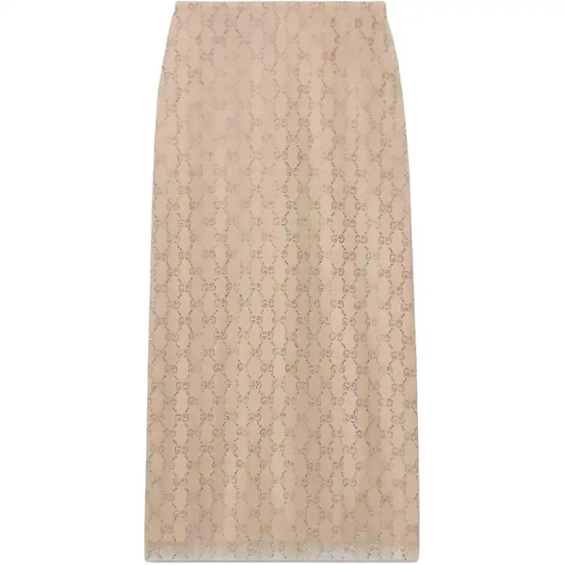 GUCCI SS23 Casual Long Skirt Women's Beige