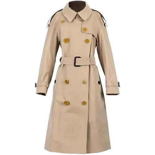 Burberry Coats Women's Beige Lapel Moderate Straight Fit