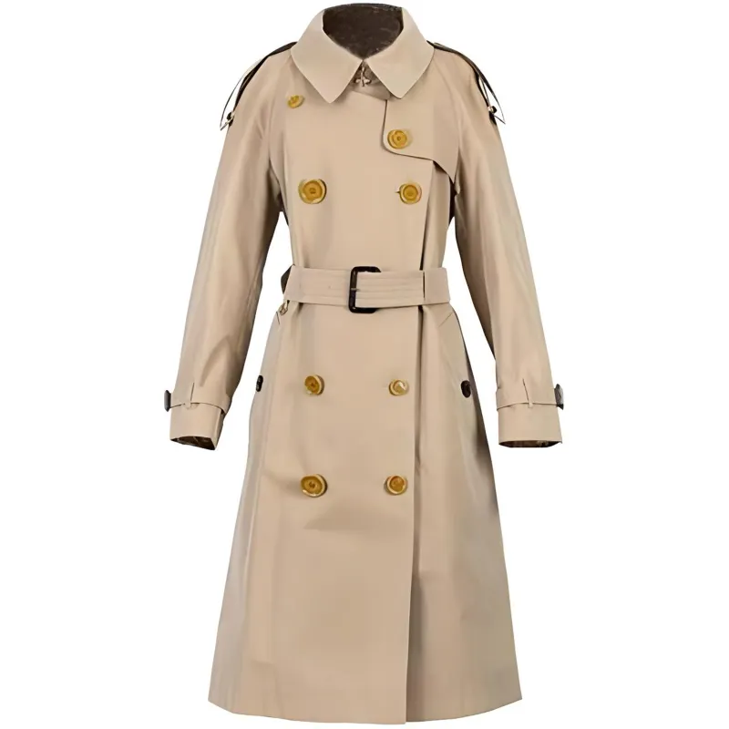 Burberry Coats Women's Beige Lapel Moderate Straight Fit
