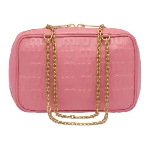 MIU MIU Leather Crossbody Bag, Shoulder Bag Women's Petal Pink