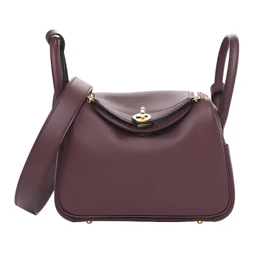 HERMES Lindy Swift Leather Handbags 19 Women's 57 Bordeaux Red