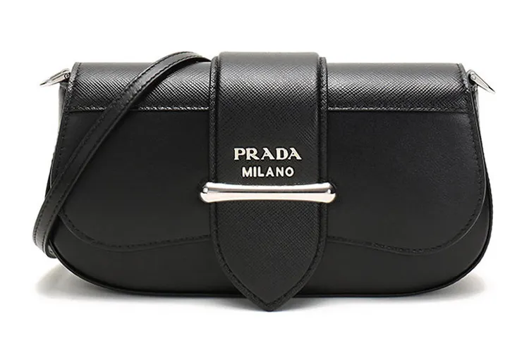 PRADA Saffiano Cow Leather Crossbody Bag, Shoulder Bag Mini Women's Black
