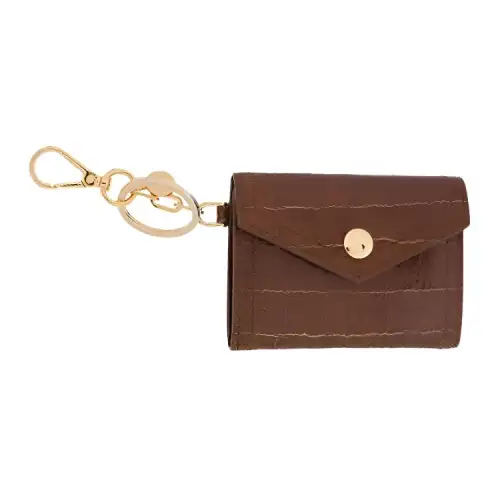MIU MIU Crocodile Pattern Leather Key Pouch Women's Brown