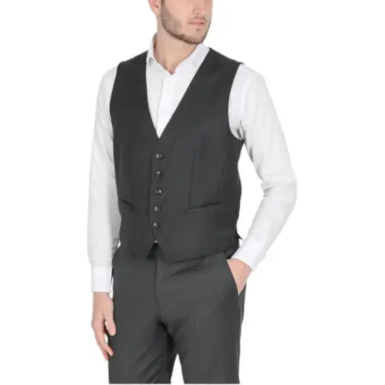 HUGO BOSS Vests Men's Black V Neck Other