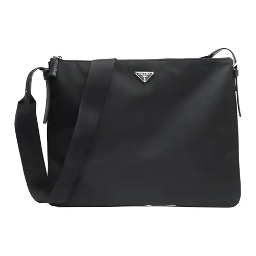 PRADA Casual Leather Shoulder Bag, Crossbody Bag Men's Black