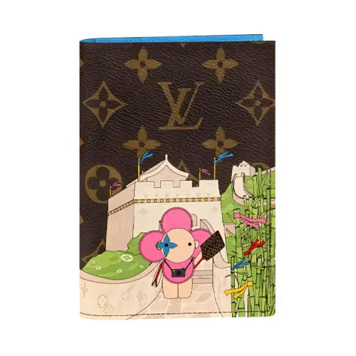 LOUIS VUITTON Passport Cover Monogram Vivienne Myosotis Blue