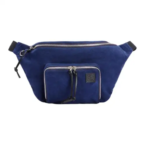 LOEWE Zip Closure Canvas Fanny Pack Men's Blue
