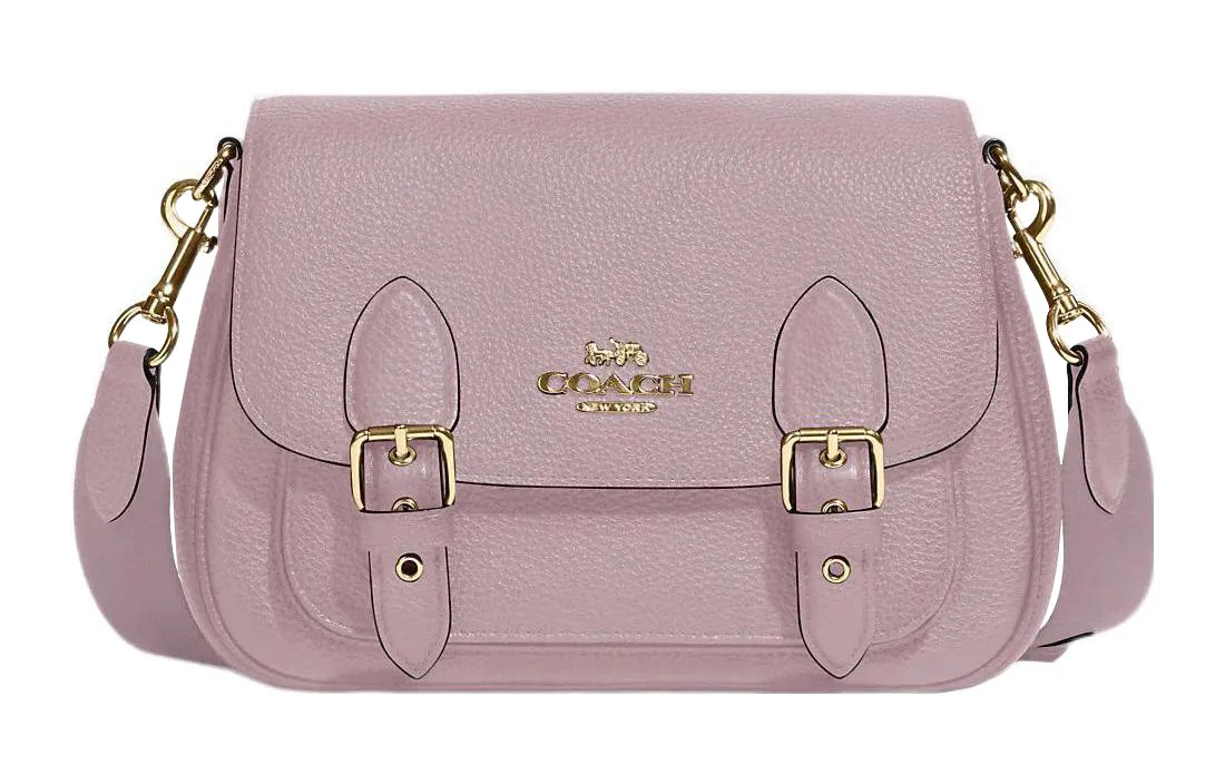 COACH Lucy Pebbled Leather Crossbody Bags Small Women's Light Purple