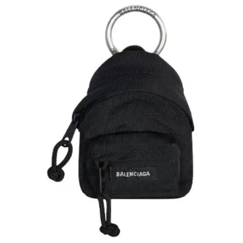 Balenciaga Polyamide Backpack Key Ring Bag Accessory Women's Black