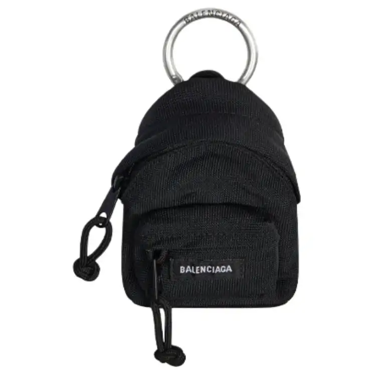 Balenciaga Polyamide Backpack Key Ring Bag Accessory Women's Black