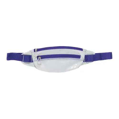 Asics Polyester Fanny Pack Regular Unisex Glacier Gray With Grape Color
