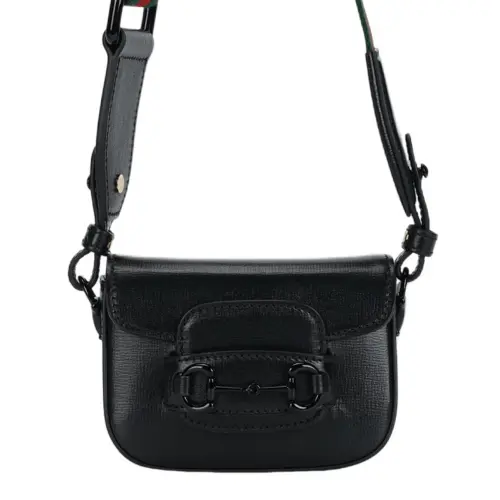 GUCCI Horsebit 1955 Leather Shoulder Bag, Crossbody Bag, Handbag Extra Mini Women's Black