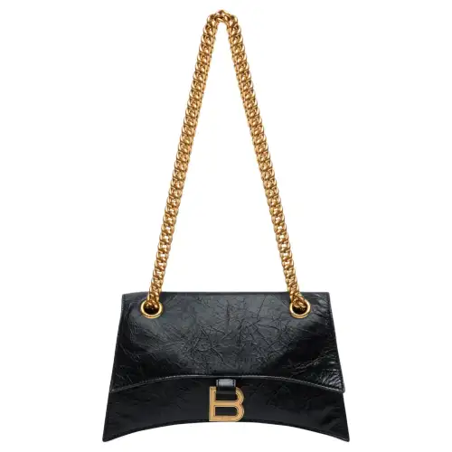 Balenciaga Crush Chain Shoulder Bag Small Black/Aged Gold