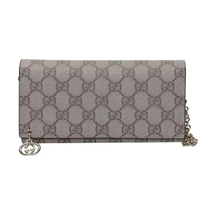 GUCCI PVC Polyvinyl Chloride Wallet Large Women's Gray